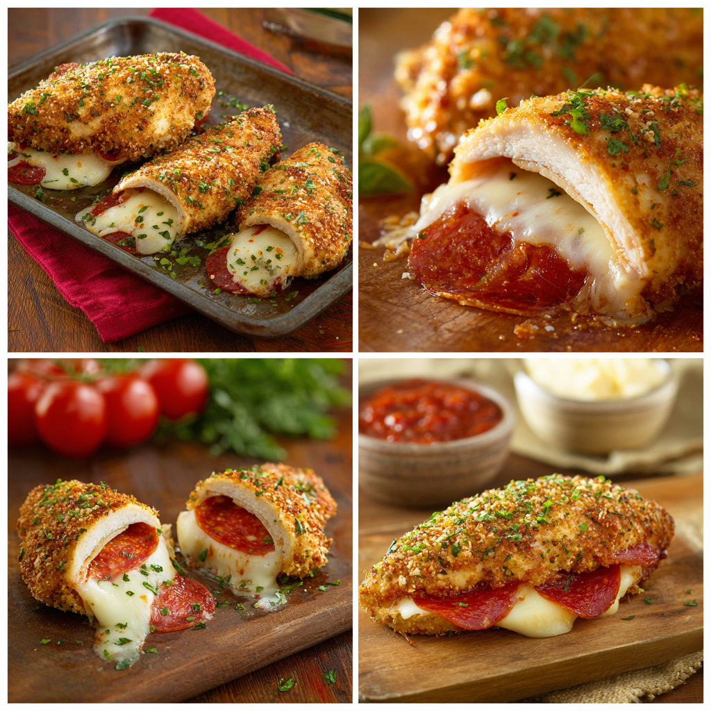 Kuřecí prsa plněná pizzou