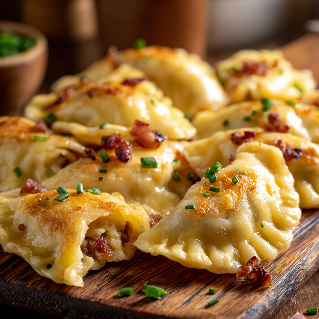 Polské pierogi s bramborovo-sýrovou náplní