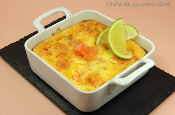 Clafoutis mit geräuchertem Lachs und Limette