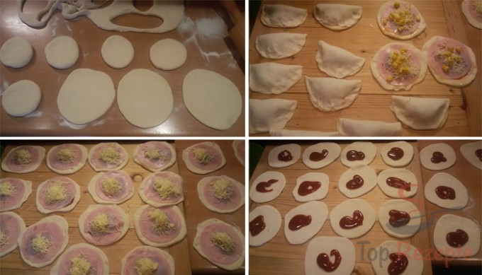 Pizza taštičky se šunkou a sýrem