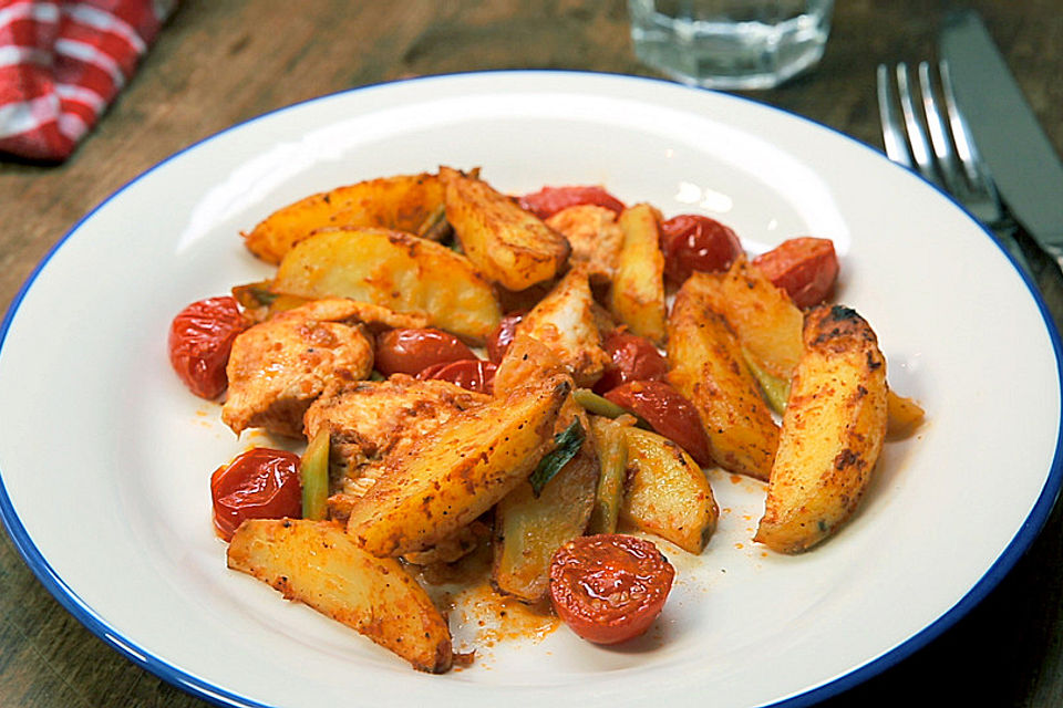 Kuřecí prsa s country bramborami