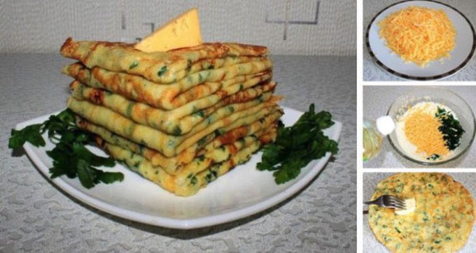 Nejlepší slané palačinky s česnekem, sýrem a bylinkami