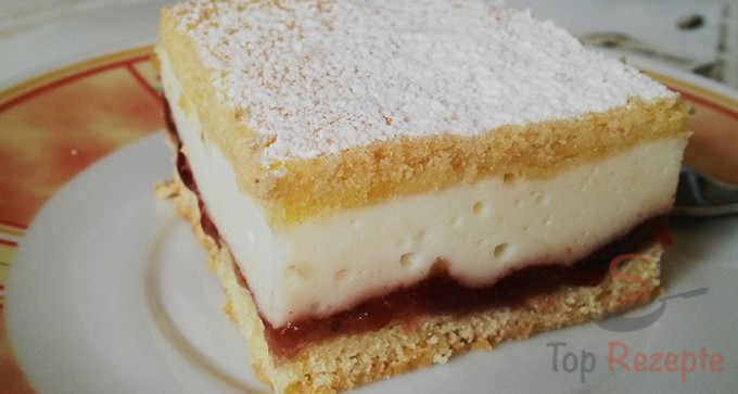 Řezy z tvarohového křehkého těsta