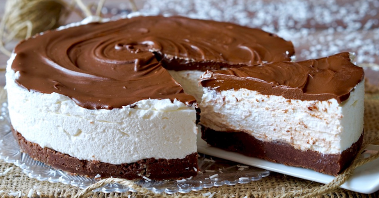 Studený Nutella kokosový dort