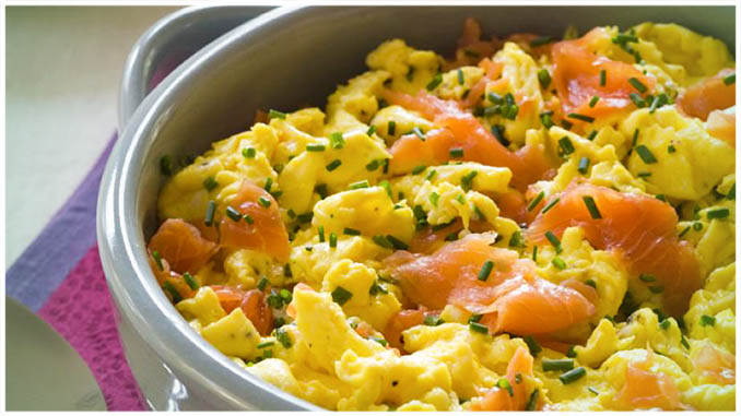 Míchaná vejce s lososem