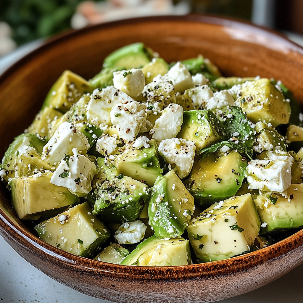 Salát z okurky a avokáda s fetou