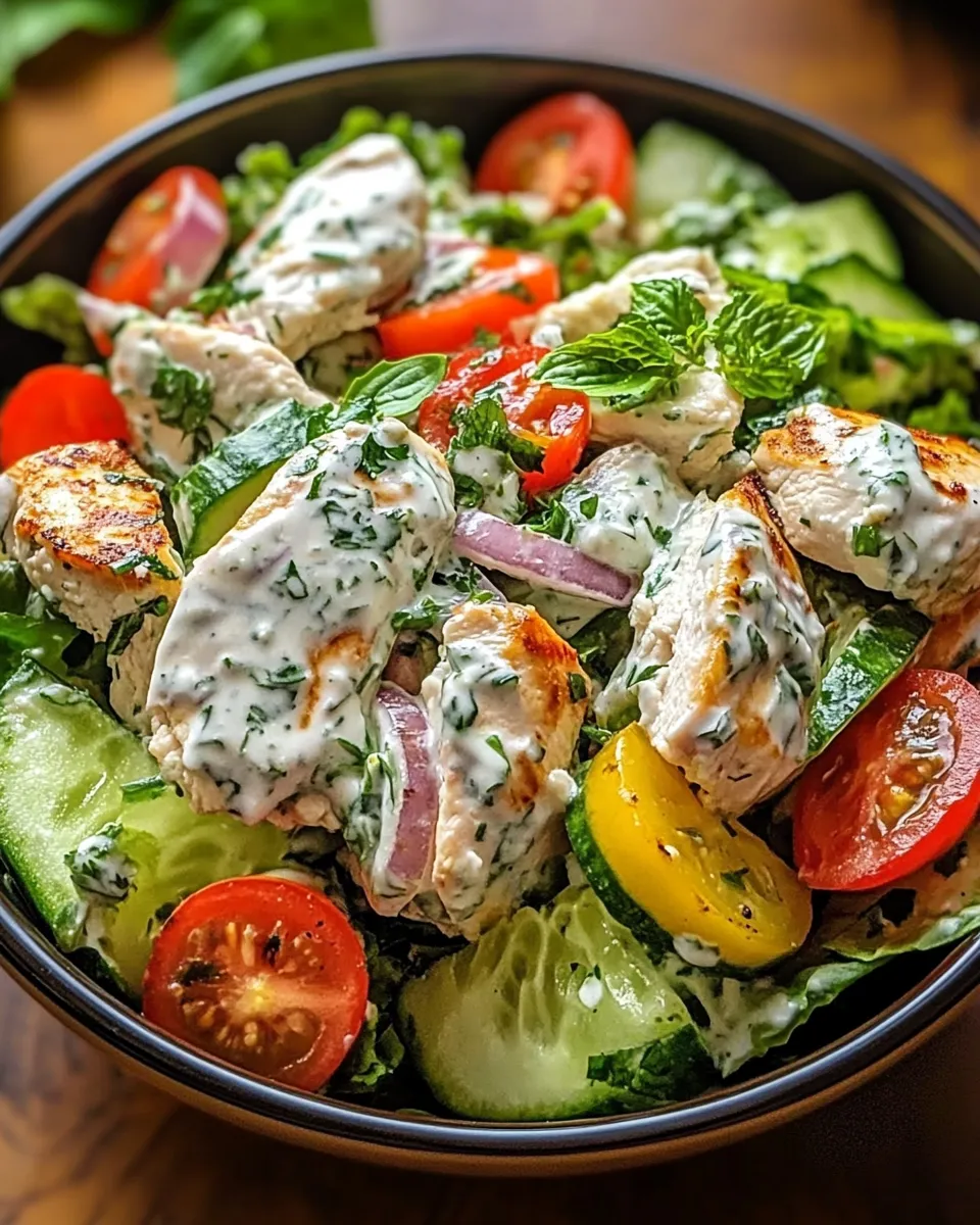 Tzatziki kuřecí salát – čerstvý, lehký a středomořský