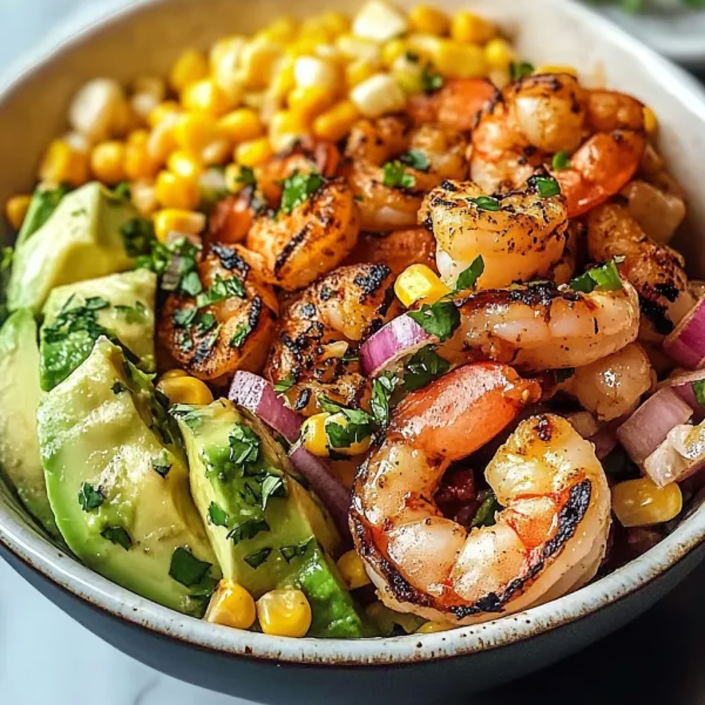 Grilovaná miska s krevetami a avokádem – čerstvá, pikantní a hotová za 25 minut!