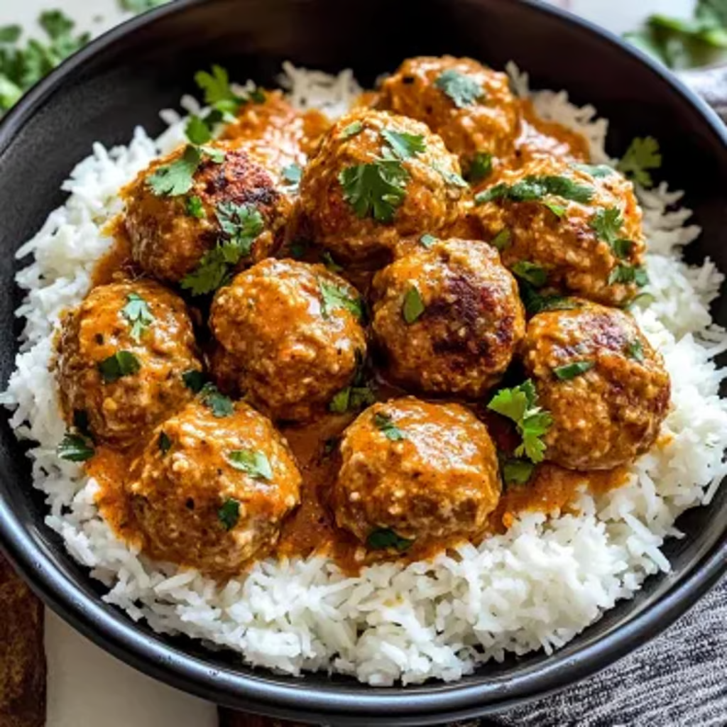 Thajské červené kari masové kuličky