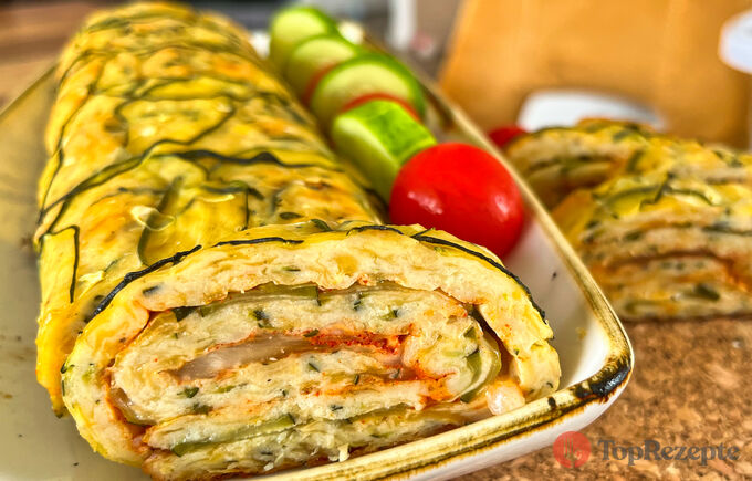 Perfektní cuketová roláda se sýrem – originální recept. Vaši hosté ji určitě zamilují.