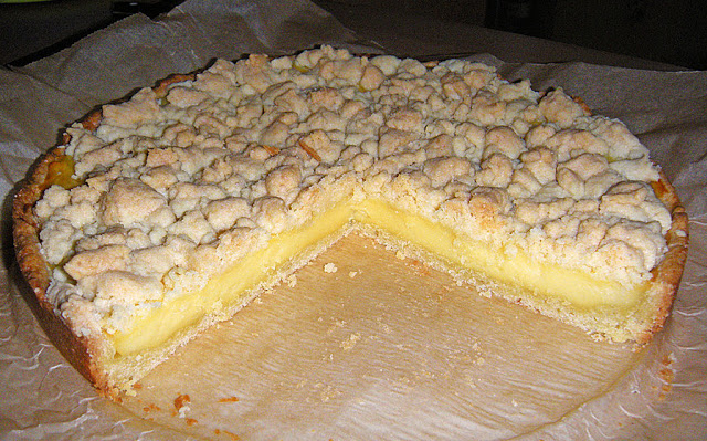 Drobenkový koláč s pudinkem