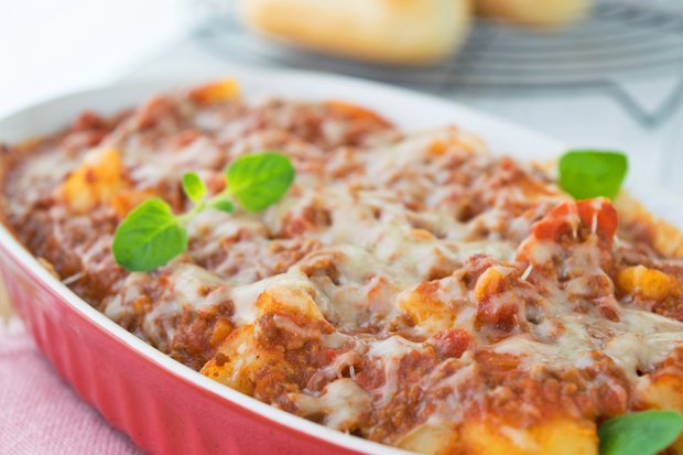 Bramborový mleté maso gratin