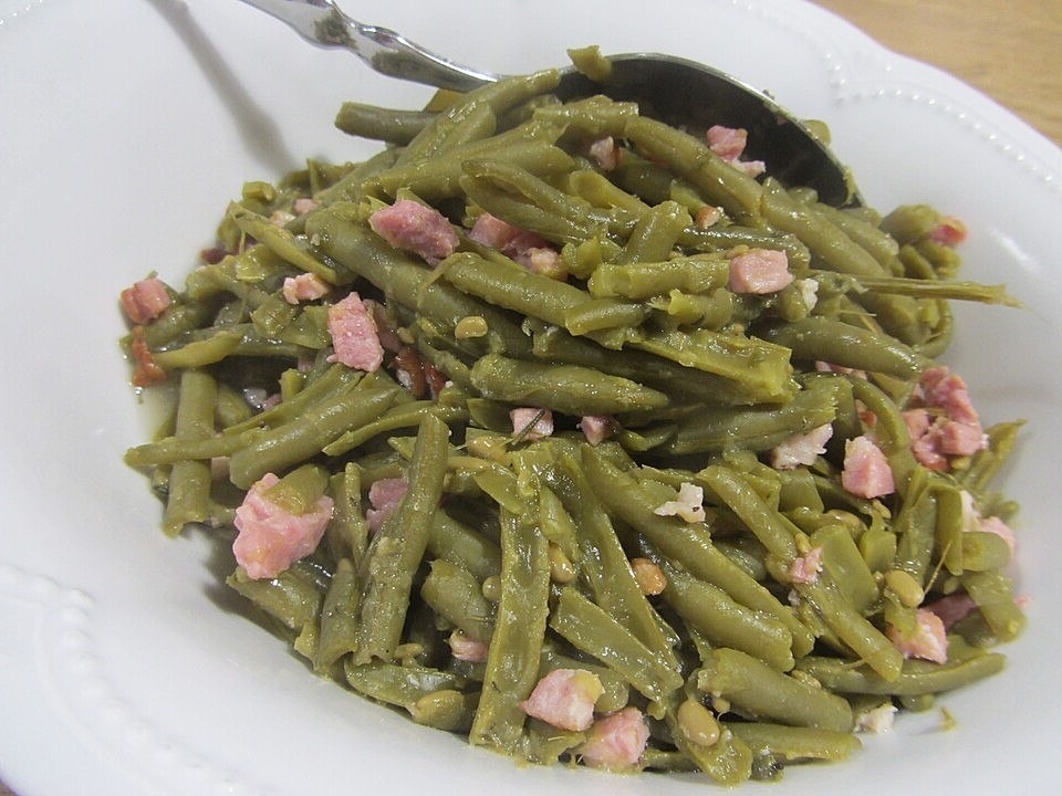 Zelené fazolky se slaninou