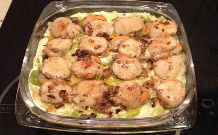 Jednoduchý a rychlý recept na mušle svatojakubské a pórek