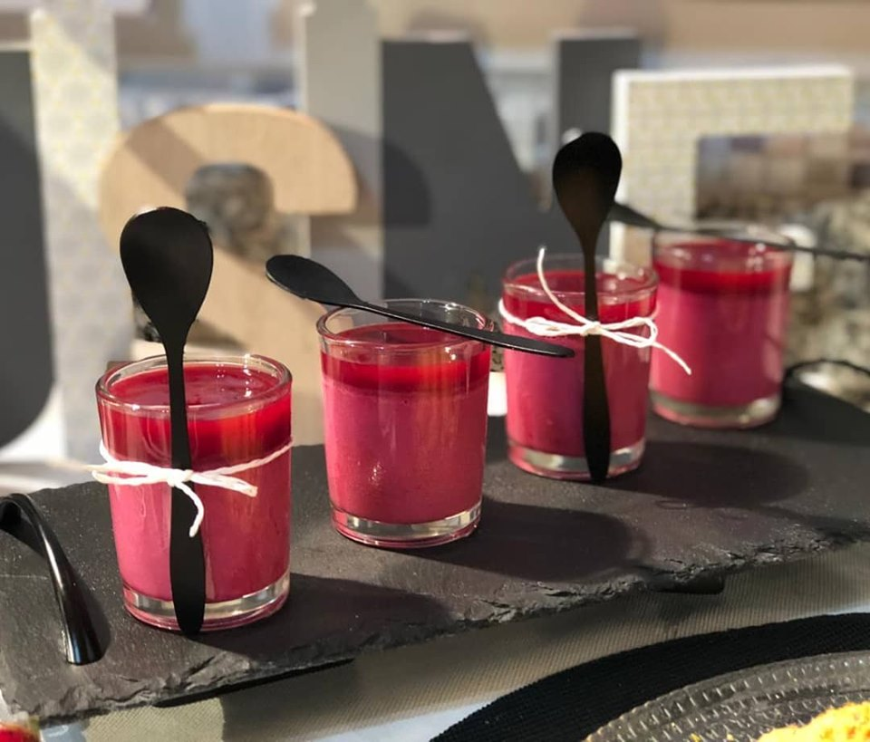 Panna cotta z červené řepy