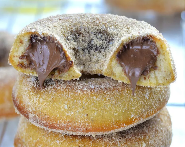 Donuty plněné nutellou, z trouby!