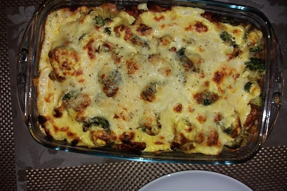 Gyrosový nákyp s česnekem a holandskou omáčkou