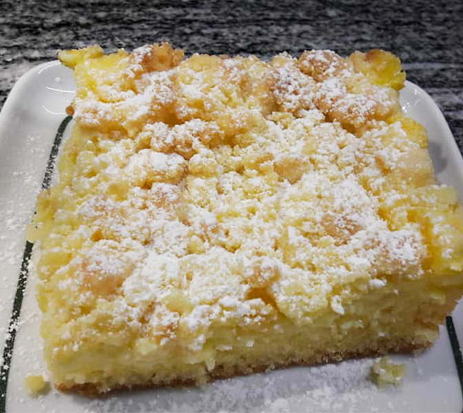 Potopený drobenkový koláč s vanilkovým krémem, skvělý recept!