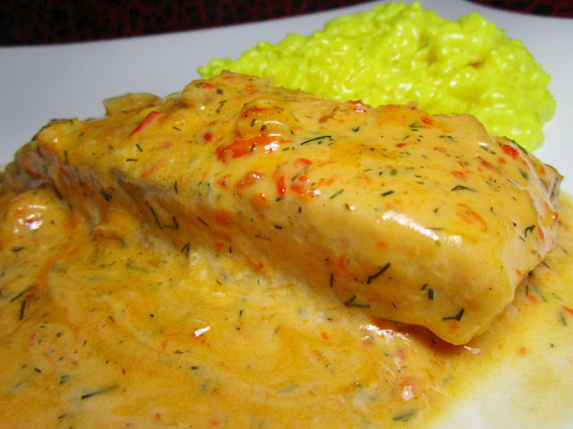 Lososový krémový gratin