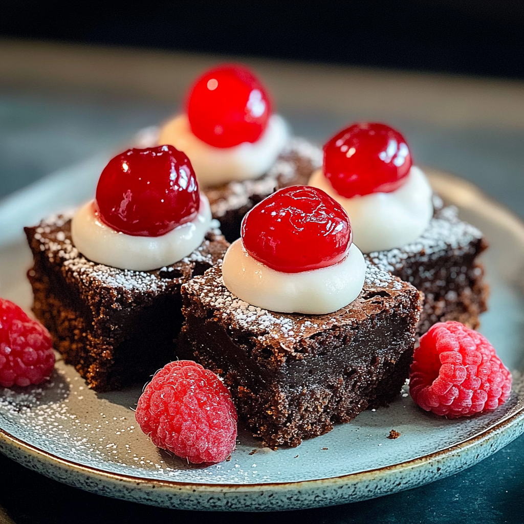 Brownie kousky s třešňovým sýrovým koláčem