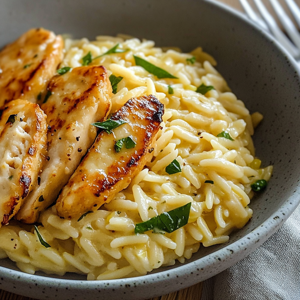 Krémové citronové kuřecí s risoni (Orzo)