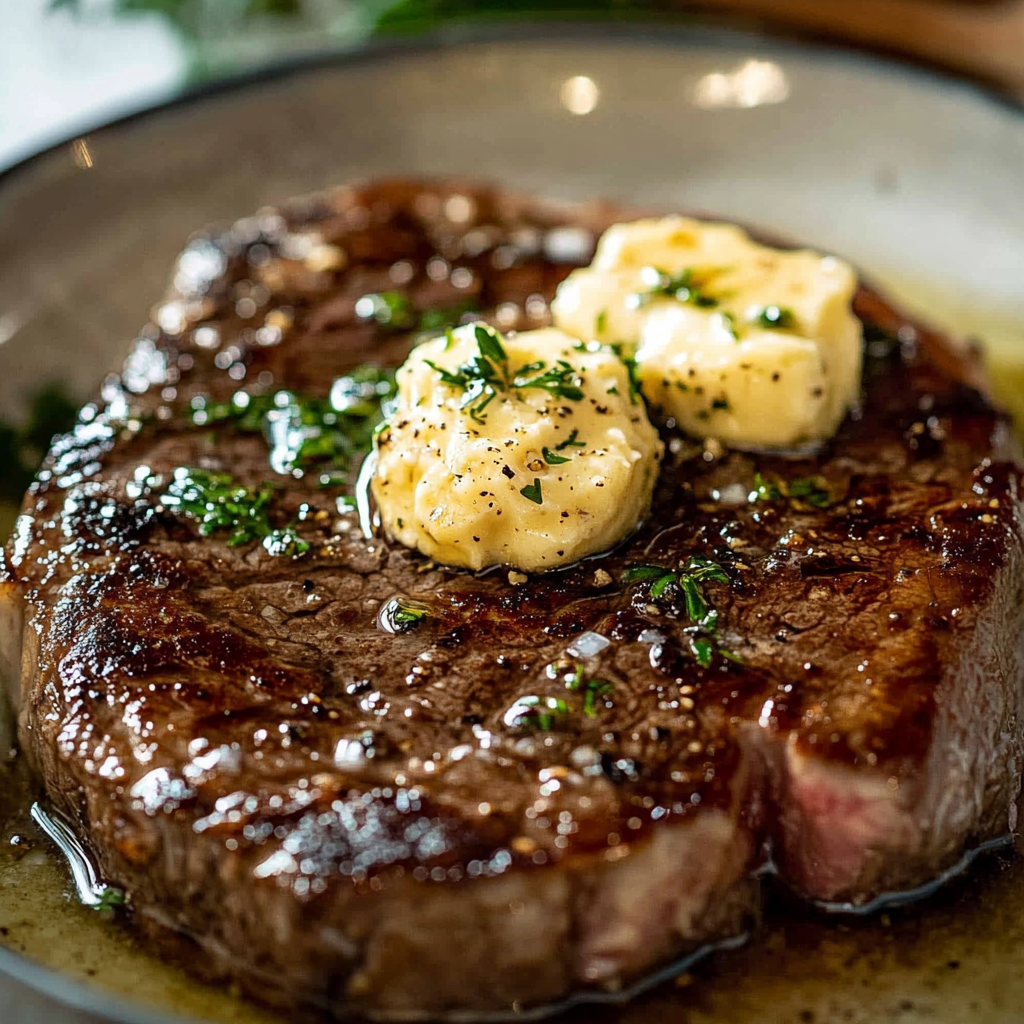 Hovězí steak s česnekovým máslem