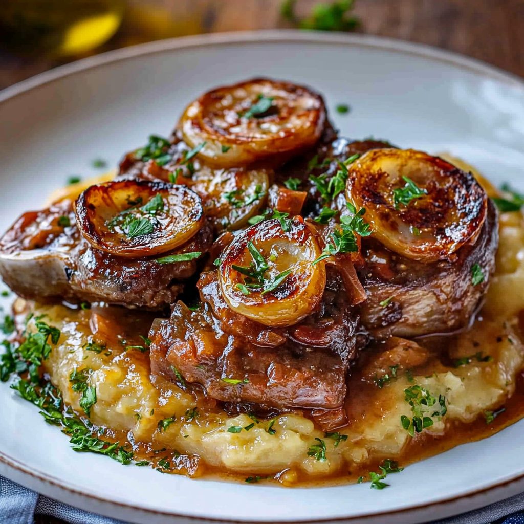 Ossobucco alla Milanese (dušené telecí holeně)