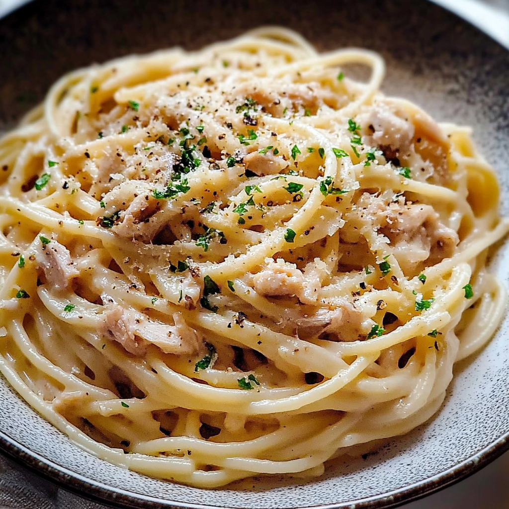 Nejlepší a nejjednodušší recept na krémové těstoviny s tuňákem a česnekem z konzervy