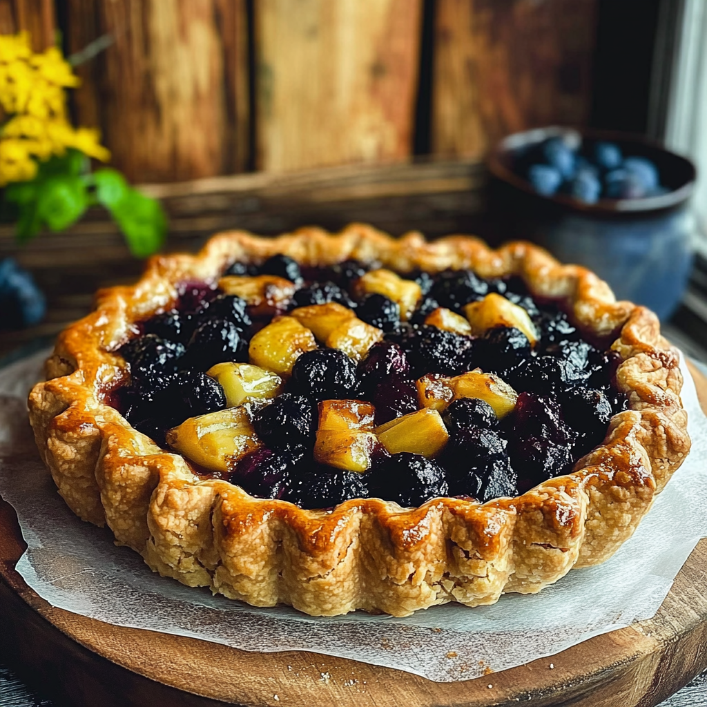 FODMAP-zbraň Broskvovo-borůvkový koláč