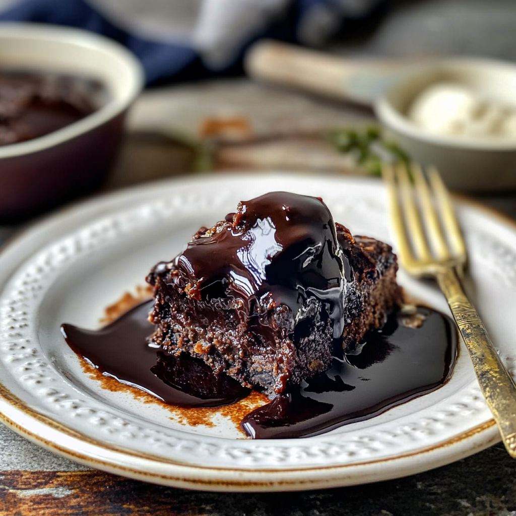 FODMAP-přátelský čokoládový pudinkový dort