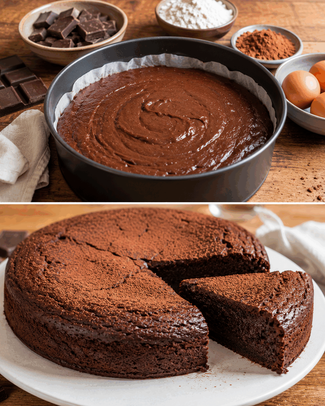 Neodolatelný francouzský čokoládový dort: vláčný dezert s intenzivní chutí čokolády