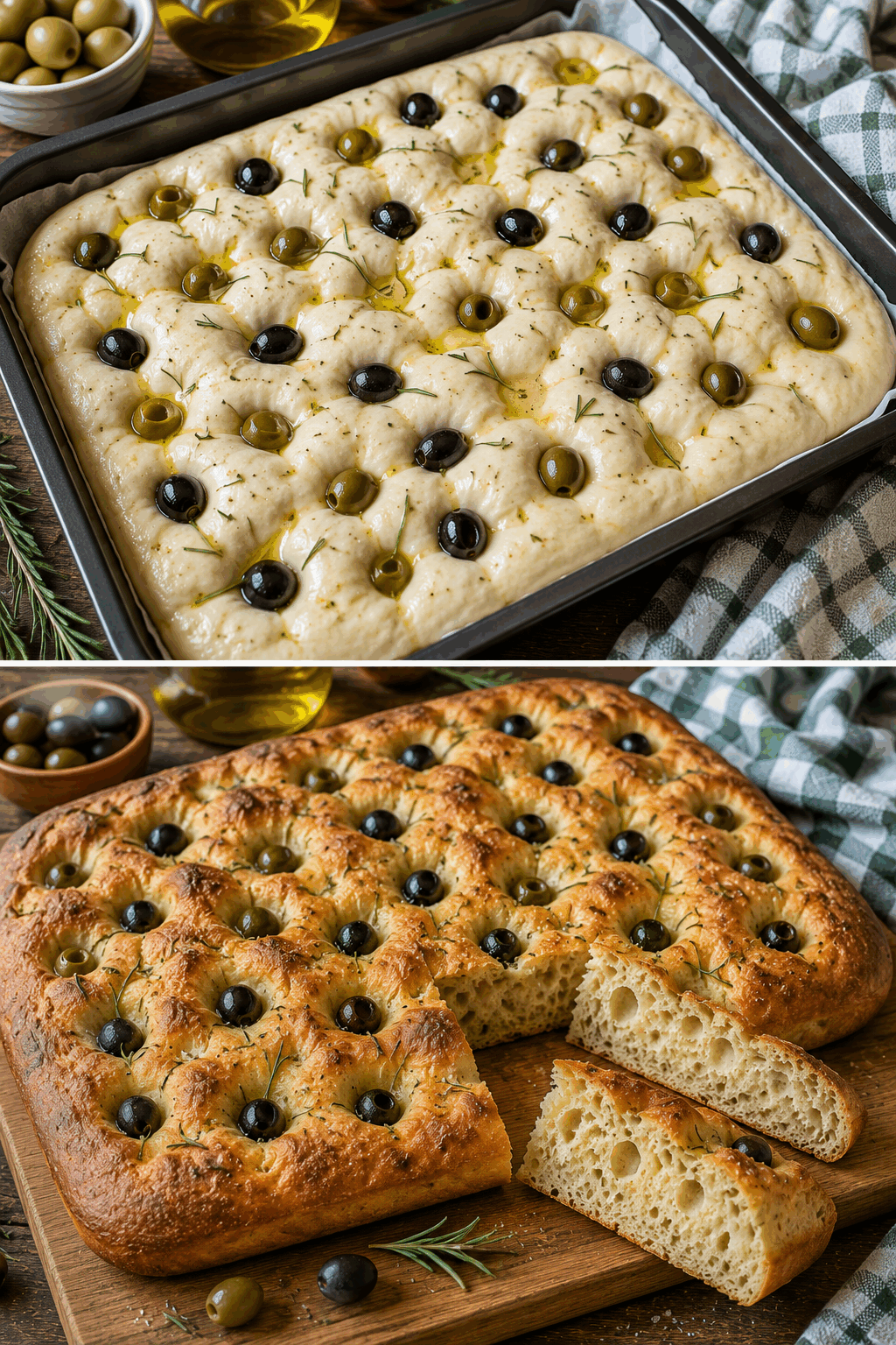 Domácí focaccia s olivami a rozmarýnem: Nadýchaný italský chléb s křupavou kůrkou, který zvládne každý