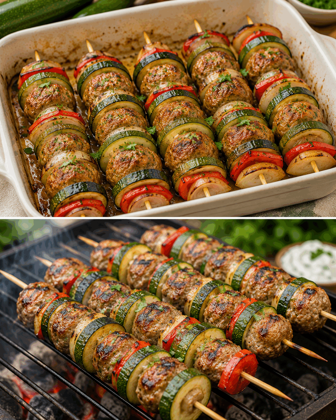 Cuketový špíz s mletým masem: šťavnatý recept z trouby i na gril