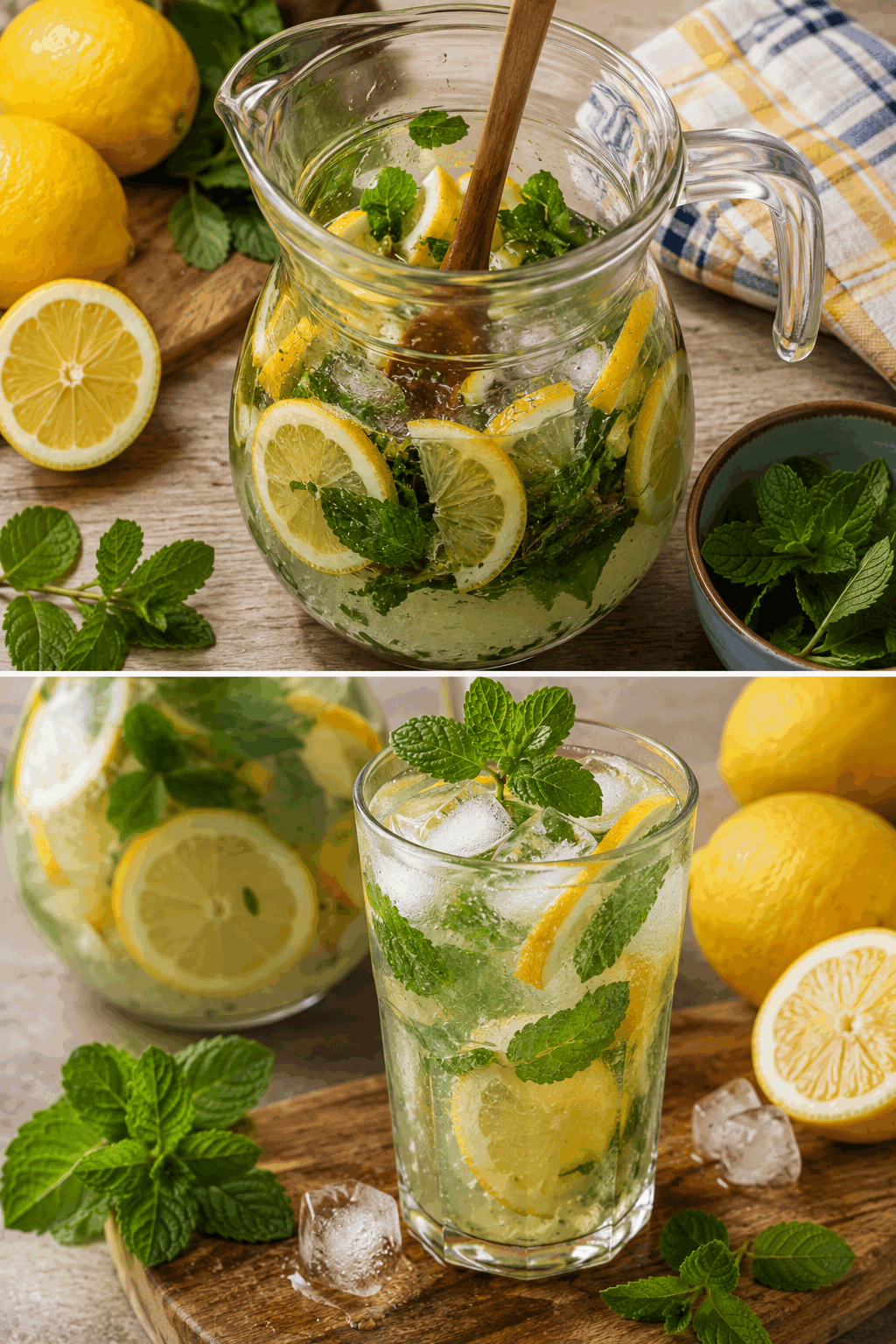 Nejlepší domácí citronovo-mátová limonáda. Dokonalé osvěžení pro horké letní dny