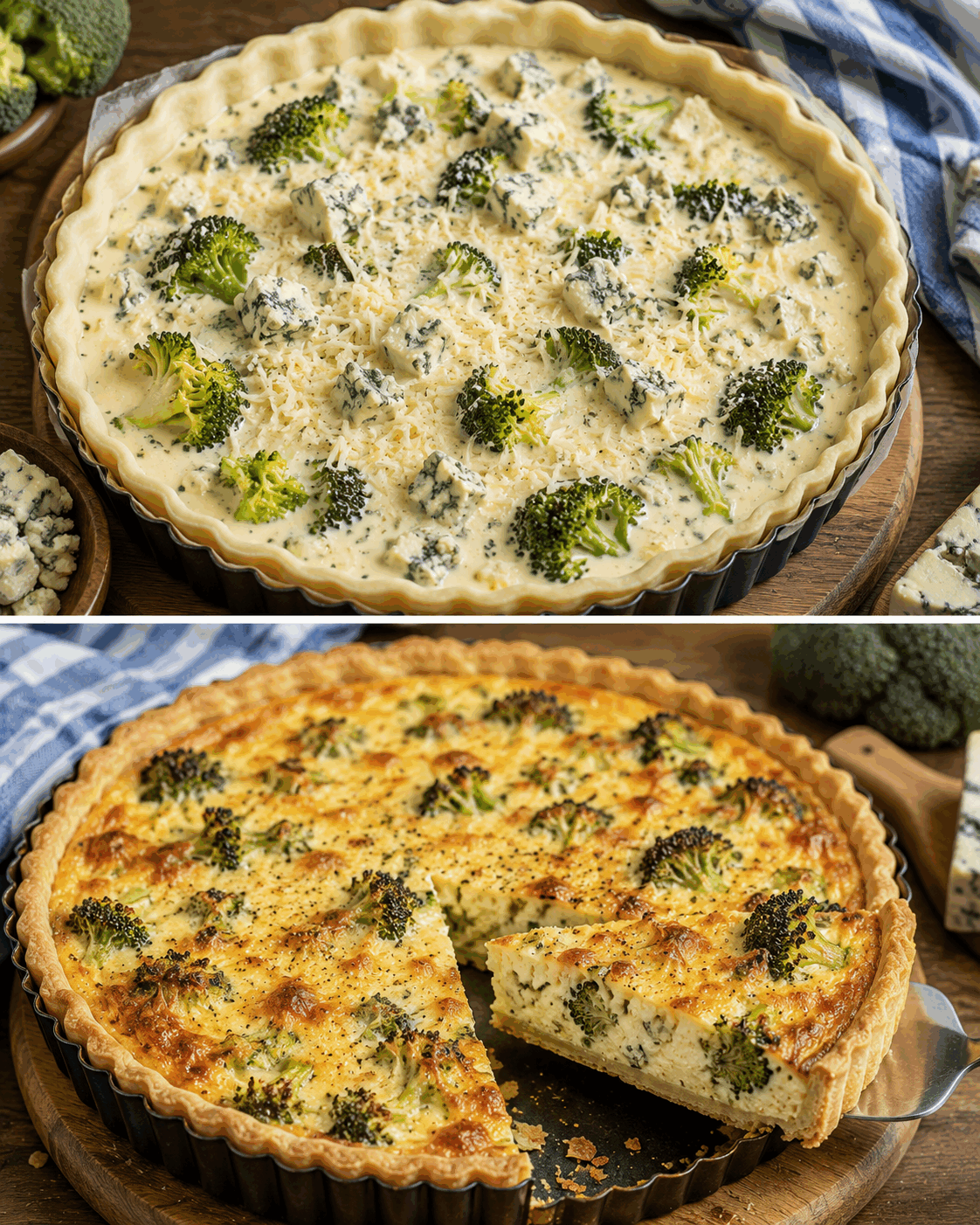 Slaný koláč s brokolicí a nivou: křehký, krémový a ideální na oběd i večeři