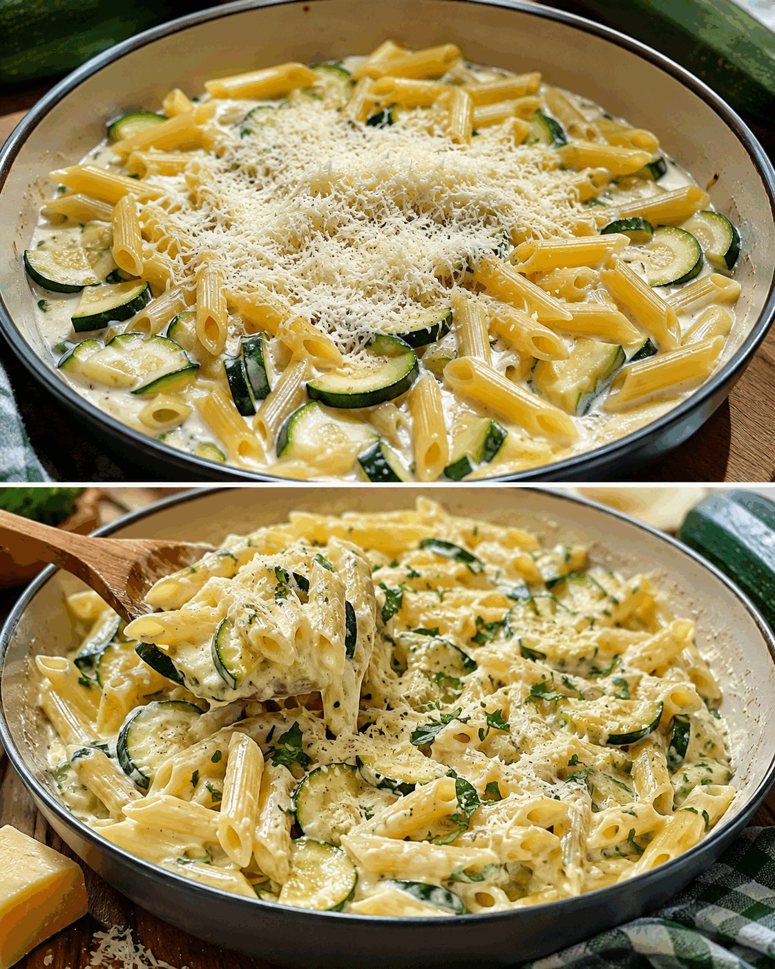 Neodolatelně krémové těstoviny s cuketou a parmazánem. Letní recept hotový za pouhých 25 minut