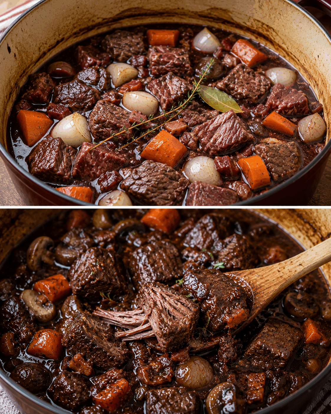 Pravé hovězí po burgundsku, které se rozplývá na jazyku. Tradiční francouzský recept plný bohaté chuti