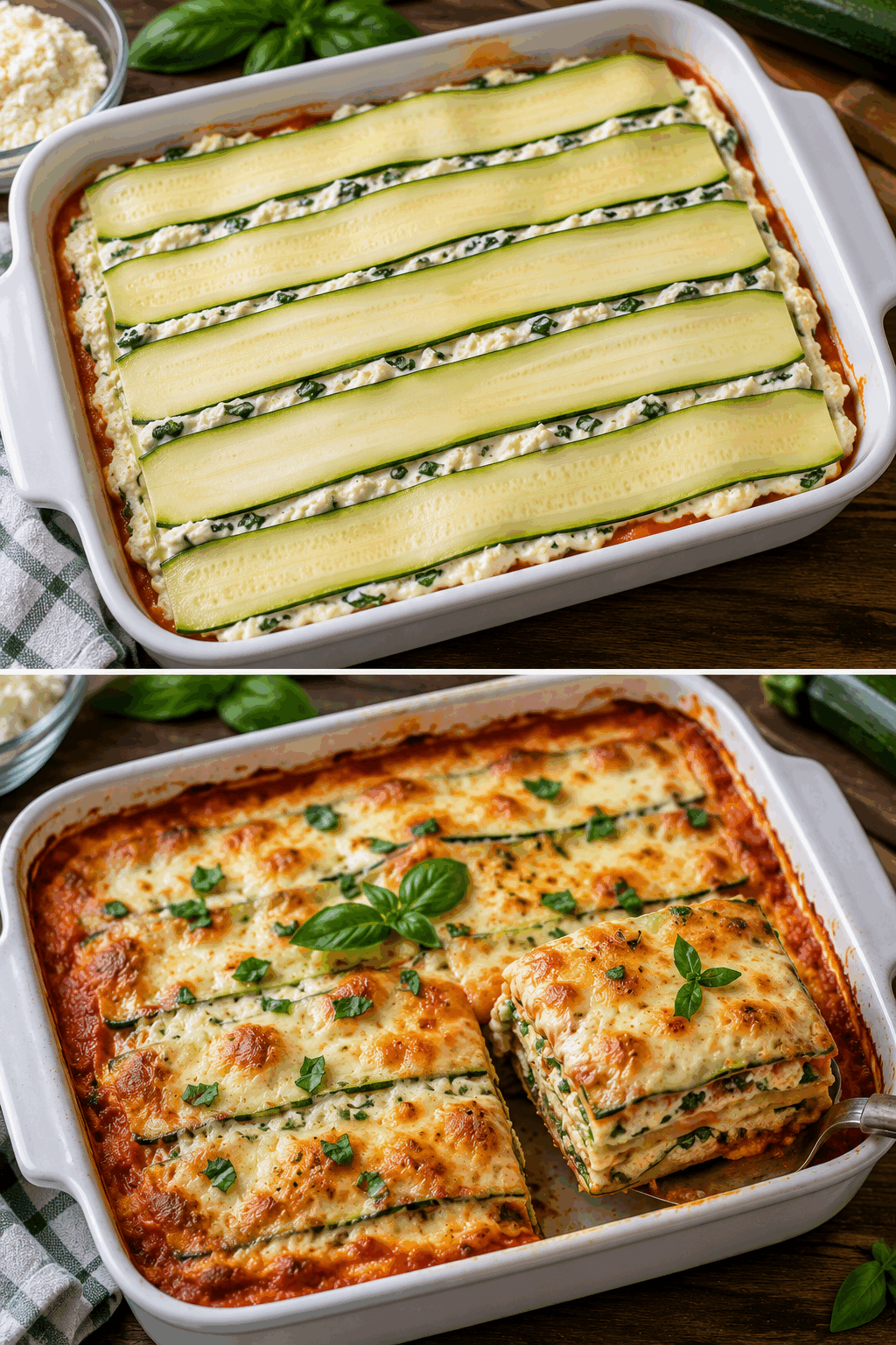 Cuketové lasagne s ricottou: Lehčí alternativa klasických lasagní plná chuti a krémové náplně