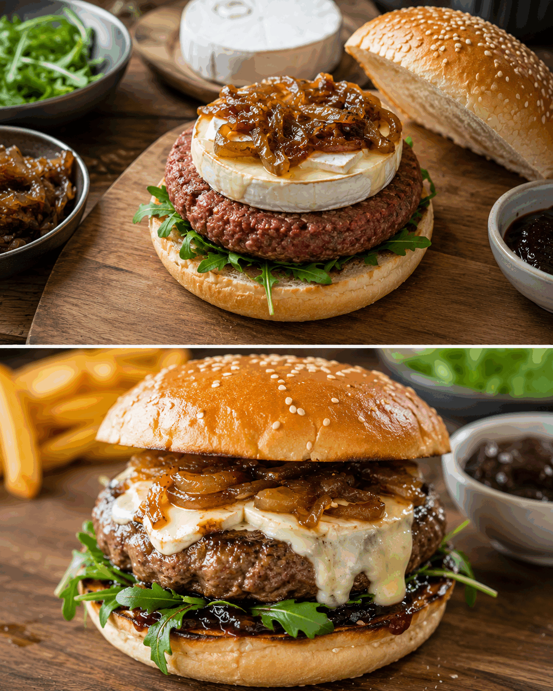 Šťavnatý hamburger s rozpečeným hermelínem: domácí burger, který chutná jako z nejlepší restaurace